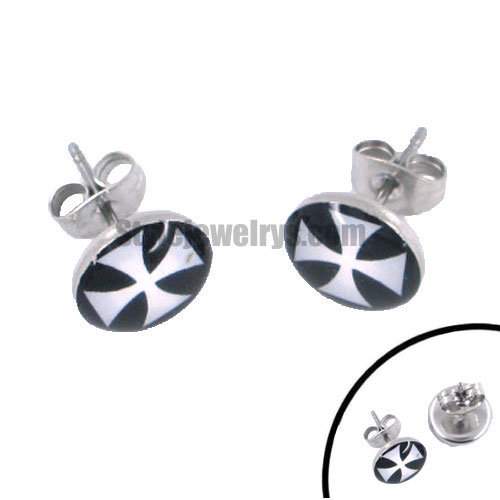 Stainless steel jewelry earring cross earring SJE370015 - Click Image to Close
